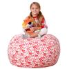 Aubliss Stuffed Animal Bean Bag Storage Chair, Beanbag Covers Only for Organizing Plush Toys, Turns into Bean Bag Seat for Kids When Filled, Medium 32"-Canvas Pattern Heart view 1