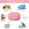 Aubliss Stuffed Animal Bean Bag Storage Chair, Beanbag Covers Only for Organizing Plush Toys, Turns into Bean Bag Seat for Kids When Filled, Medium 32"-Canvas Pattern Heart view 2