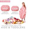 Aubliss Stuffed Animal Bean Bag Storage Chair, Beanbag Covers Only for Organizing Plush Toys, Turns into Bean Bag Seat for Kids When Filled, Medium 32"-Canvas Pattern Heart view 3
