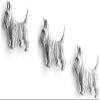 3pc Antique Silver Scottie Dog Magnet Set - Decorative Metal Scottish Terrier Fridge Magnets - Large Dog Lover Kitchen Decor - Handmade in USA view 2