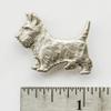 3pc Antique Silver Scottie Dog Magnet Set - Decorative Metal Scottish Terrier Fridge Magnets - Large Dog Lover Kitchen Decor - Handmade in USA view 3