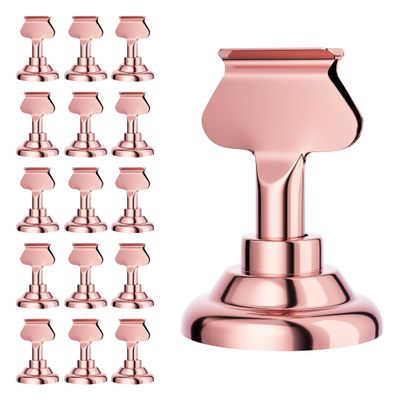 Urban Deco 16PK Table Number Holders Place Card Holders 1.7 Inch Table Card Holders Steel Card Holders for Photos, Food Signs, Memo Notes, Weddings, Restaurants, Birthdays(Rose Gold)