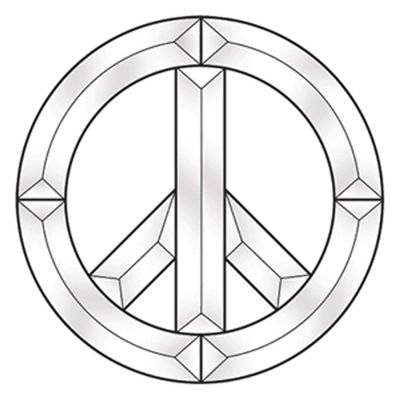 7 Inch Peace Sign Beveled Glass Cluster - Stained Glass Supplies 845