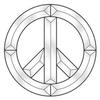 7 Inch Peace Sign Beveled Glass Cluster - Stained Glass Supplies 845 view 1