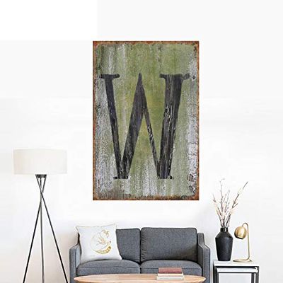 Isaric Decorative tin Sign Letters,8 X 12 Inch,Hanging Wall 26 Letters Metal Alphabet Wall Letter for Home, Bedroom, Bar, Wall Decor