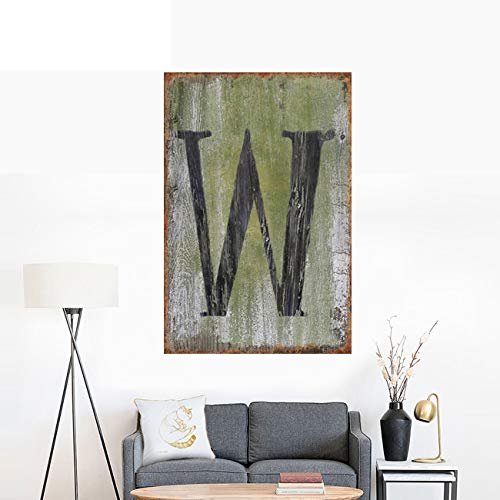 Isaric Decorative tin Sign Letters,8 X 12 Inch,Hanging Wall 26 Letters Metal Alphabet Wall Letter for Home, Bedroom, Bar, Wall Decor