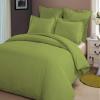 LINEN CLUB BEDDING Duvet Cover Set with Zipper Closure 3pc Duvet Cover Set Twin/Twin XL (68" x 90") Size with Corner Ties, 100% Cotton 400 Thread Count (Twin/Twin XL, Olive Solid) view 1