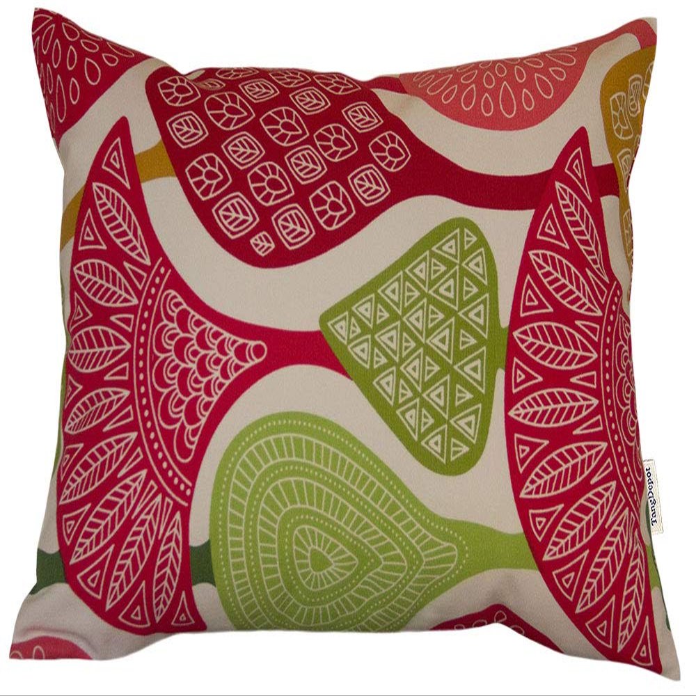 TangDepot Cotton Floral Cushion Cover 12"x20" Ginkgo Leaf