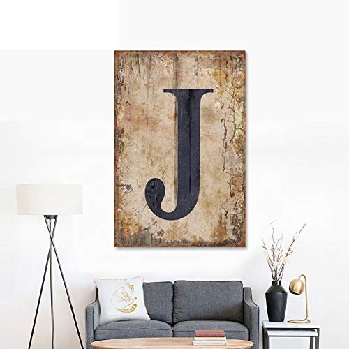 Isaric Decorative tin Sign Letters,8 X 12 Inch,Hanging Wall 26 Letters Metal Alphabet Wall Letter for Home, Bedroom, Bar, Wall Decor