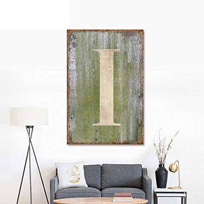 Isaric Decorative tin Sign Letters,8 X 12 Inch,Hanging Wall 26 Letters Metal Alphabet Wall Letter for Home, Bedroom, Bar, Wall Decor