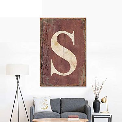 Isaric Decorative tin Sign Letters,16 X 12 Inch,Hanging Wall 26 Letters Metal Alphabet Wall Letter for Home, Bedroom, Bar, Wall Decor