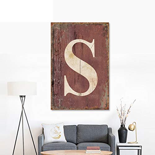 Isaric Decorative tin Sign Letters,16 X 12 Inch,Hanging Wall 26 Letters Metal Alphabet Wall Letter for Home, Bedroom, Bar, Wall Decor