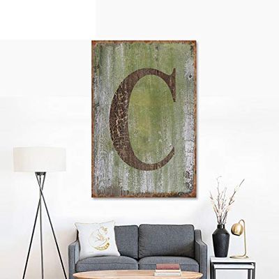 Isaric Decorative tin Sign Letters,8 X 12 Inch,Hanging Wall 26 Letters Metal Alphabet Wall Letter for Home, Bedroom, Bar, Wall Decor