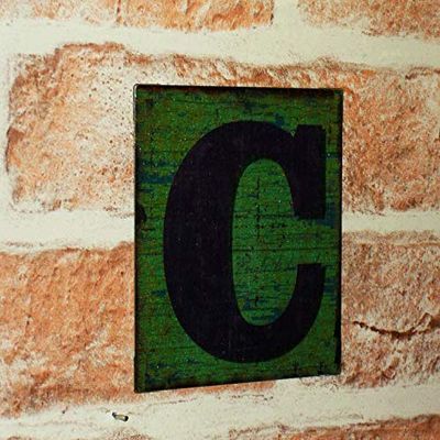 Isaric Decorative tin Sign Letters,12 X 12 Inch,Hanging Wall 26 Letters Metal Alphabet Wall Letter for Home, Bedroom, Bar, Wall Decor