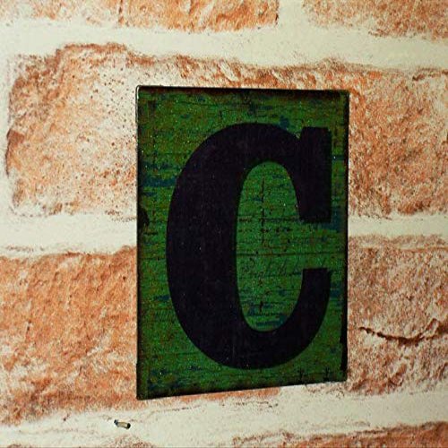 Isaric Decorative tin Sign Letters,12 X 12 Inch,Hanging Wall 26 Letters Metal Alphabet Wall Letter for Home, Bedroom, Bar, Wall Decor