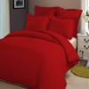 HR Luxury Linen Duvet Cover with Zipper Closure 1pc Duvet Cover Full/Queen (88" x 88") Size with Corner Ties, 100% Cotton 400 Thread Count (Full/Queen, Blood Red Solid) view 1