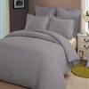 HR Luxury Linen Duvet Cover with Zipper Closure 1pc Duvet Cover Full/Queen (88" x 88") Size with Corner Ties, 100% Cotton 400 Thread Count (Full/Queen, Light Grey Solid) view 1