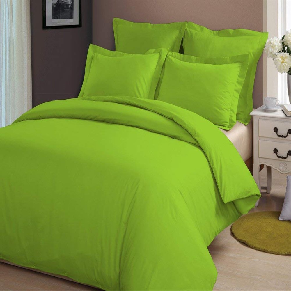 LINEN CLUB BEDDING Duvet Cover Set with Zipper Closure 3pc Duvet Cover Set Twin/Twin XL (68" x 90") Size with Corner Ties, 100% Cotton 400 Thread Count (Twin/Twin XL, Sage Solid)