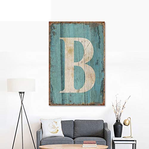 Isaric Decorative tin Sign Letters,8 X 12 Inch,Hanging Wall 26 Letters Metal Alphabet Wall Letter for Home, Bedroom, Bar, Wall Decor