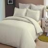 LINEN CLUB BEDDING Duvet Cover Set with Zipper Closure 3pc Duvet Cover Set Twin/Twin XL (68" x 90") Size with Corner Ties, 100% Cotton 400 Thread Count (Twin/Twin XL, Ivory Solid) view 1