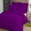 LINEN CLUB BEDDING Duvet Cover Set with Zipper Closure 3pc Duvet Cover Set Twin/Twin XL (68" x 90") Size with Corner Ties, 100% Cotton 400 Thread Count (Twin/Twin XL, Purple Solid) view 1