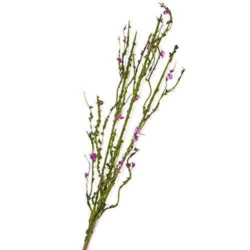 Factory Direct Craft Purple Artificial Blossom and Mossy Twig Spray