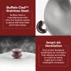 BUFFALO Stainless Steel Wok Pan with Lid Round Bottom 14 inch (35cm) Stir Frying Pan Tri-Ply Nonstick Cookware - Double Handle Cooking Pot for Induction/Electric/Gas Stoves view 2