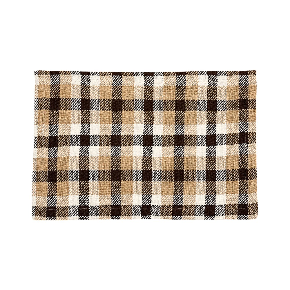 C&F Home Dunmore Plaid Cocoa Single Placemat Checkered Cotton Fall Harvest Autumn Thanksgiving Halloween Table Mat Kitchen Dining Table Decor Decoration 13" x 19" Dunmore Cocoa Brown