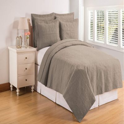 C&F Home Flint Gray Twin Matelass Quilt 100% Cotton Lightweight Machine Washable Reversible Bedspread Coverlet Twin Grey