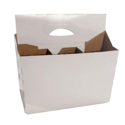 6 Pack Beer Bottle Cardboard Holder for 12 oz Beer/Soda | Cardboard Holds 6 Bottles Carrier | by C-Store Packaging (Pack of 50) (White-50pk)