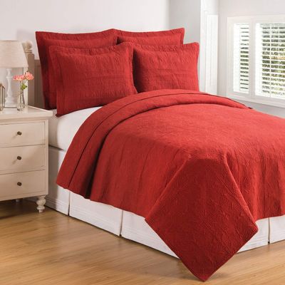 C&F Home Paprika Twin Matelass Quilt 100% Cotton Lightweight Machine Washable Reversible Bedspread Coverlet Twin Red