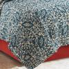 C&F Home Madison Adriatic Floral Medallion Full/Queen Machine Washable Reversible Queen Cotton Quilt Set Full/Queen 3 Piece Set Blue view 3