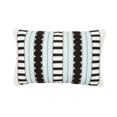 carol & frank Marti Coal Pillow Modern Boho Bohemian Decor Decoration Throw Pillow for Couch Chair Living Room Bedroom 14" x 22" Black