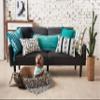 carol & frank Marti Coal Pillow Modern Boho Bohemian Decor Decoration Throw Pillow for Couch Chair Living Room Bedroom 14" x 22" Black view 2