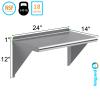 AmGood 14" X 24" Stainless Steel Wall Shelf | Metal Shelving | Garage, Laundry, Storage, Utility Room | Restaurant, Kitchen | Food Prep | NSF Certified view 3