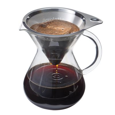 aerolatte Drip Coffee Brewer and Microfilter, Borosilicate Glass and 18/8 Stainless Steel, 2-Servings, 12-Ounce Capacity