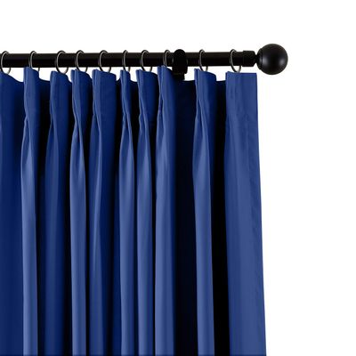 TWOPAGES Pinch Pleated Curtain Fireproof Flame Retardant Thermal Insulated Curtain Drapery.(72" W x 102" L, Blue, 1 Panel)