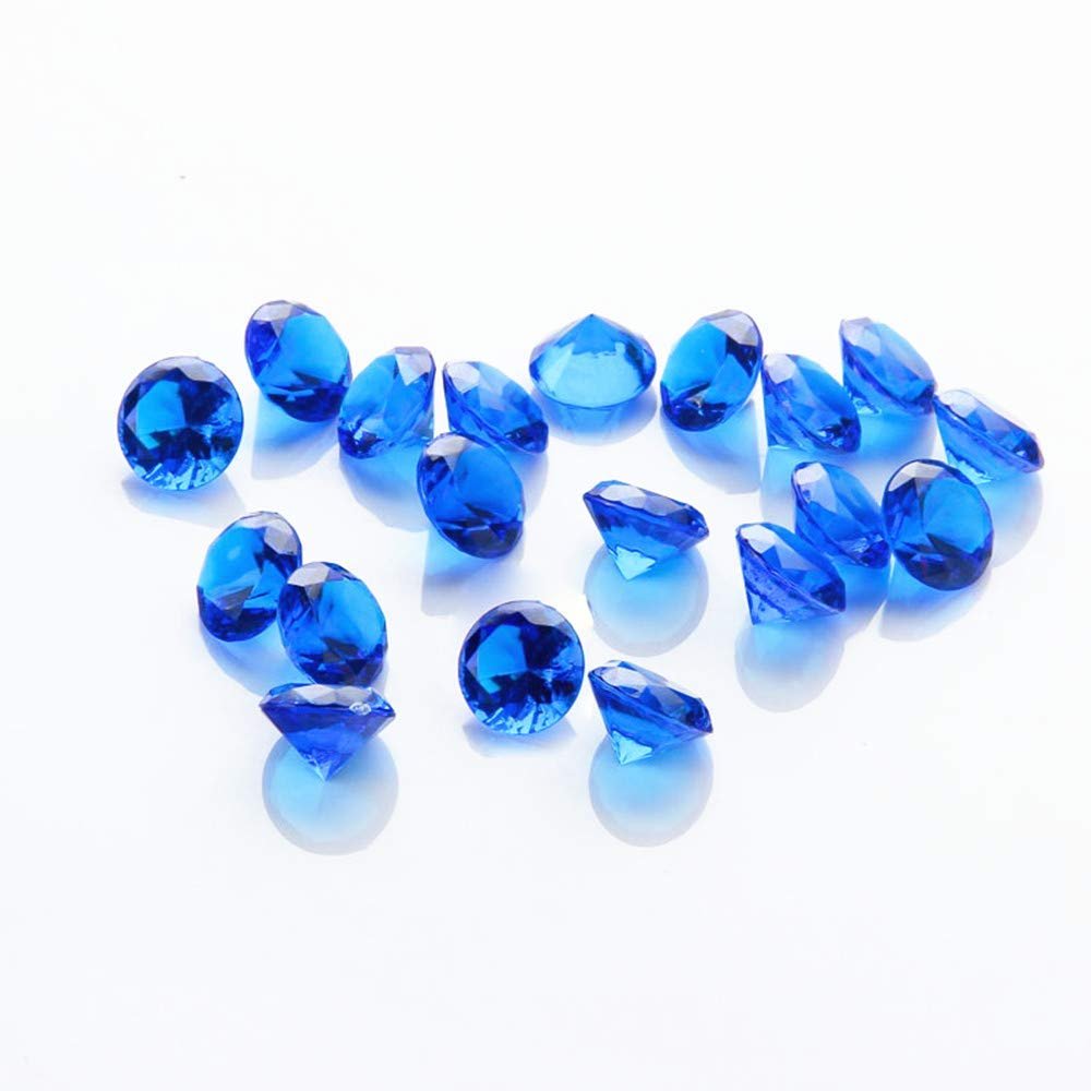Acrylic Diamonds, 0.8 Inch 100 Pcs Acrylic Faux Round Table Scatters Confetti Diamonds Crystals Treasure Gems for Vase Fillers, Arts & Crafts, Wedding Decoration (Royal Blue)