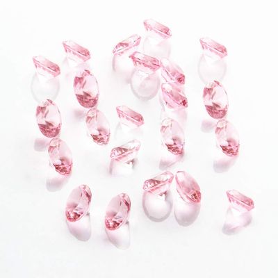 Acrylic Diamonds, 0.8 Inch 100 Pcs Acrylic Faux Round Table Scatters Confetti Diamonds Crystals Treasure Gems for Vase Fillers, Arts & Crafts, Wedding Decoration (Pink)