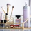 Makeup Organizer Antique Countertop Cosmetic Storage Box Glass Beauty Display, Gold Spin Large Capacity Holder for Brushes Lipsticks Skincare Toner view 3