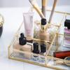 Makeup Organizer Antique Countertop Cosmetic Storage Box Glass Beauty Display, Gold Spin Large Capacity Holder for Brushes Lipsticks Skincare Toner view 4
