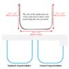 U Shaped Shower Curtain Rod (Both sides: 31.5"-47", Middle: 34.7"-43") Adjustable Genuine 304 Stainless Bathroom Bathtub Shower Curtain Rod Rack with 12 Shower Curtain Rings - Silver view 2
