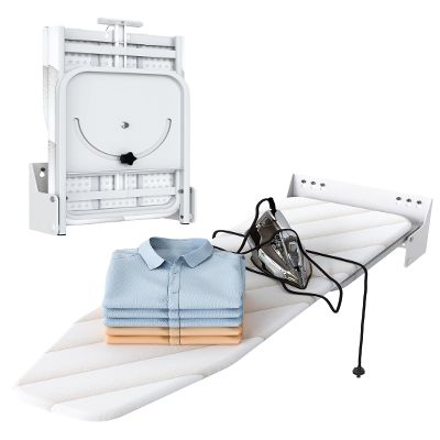 Nisorpa Wall Mounted Ironing Board 37.4" x 11.8" Fold Away 180 Swivel Iron Board with Heat Resistant Cover in Wall Ironing Board Space Saving for Home Laundry Room