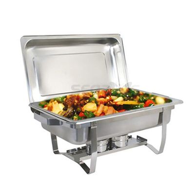 Thaweesuk Shop Catering Stainless Steel Chafer Chafing Dish Sets 8QT Full Size Buffet 24"x14"x11.4" (LxWxH) of Set