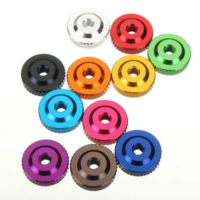 ShineBear 10Pcs M3 Knurled Thumb Nut w/Collar Screw Spacer Washer Aluminum Alloy Multicolor for FPV RC Model Toys Light Blue