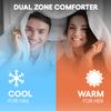 SMN Kmforte Microfiber Dual Zone Comforter, His and Hers Blankets for Couples, Cool & Warm Two Temperature Comforter, Alternative Down Duvet Insert, Wedding Gift (White, King) view 2