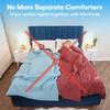 SMN Kmforte Microfiber Dual Zone Comforter, His and Hers Blankets for Couples, Cool & Warm Two Temperature Comforter, Alternative Down Duvet Insert, Wedding Gift (White, King) view 3