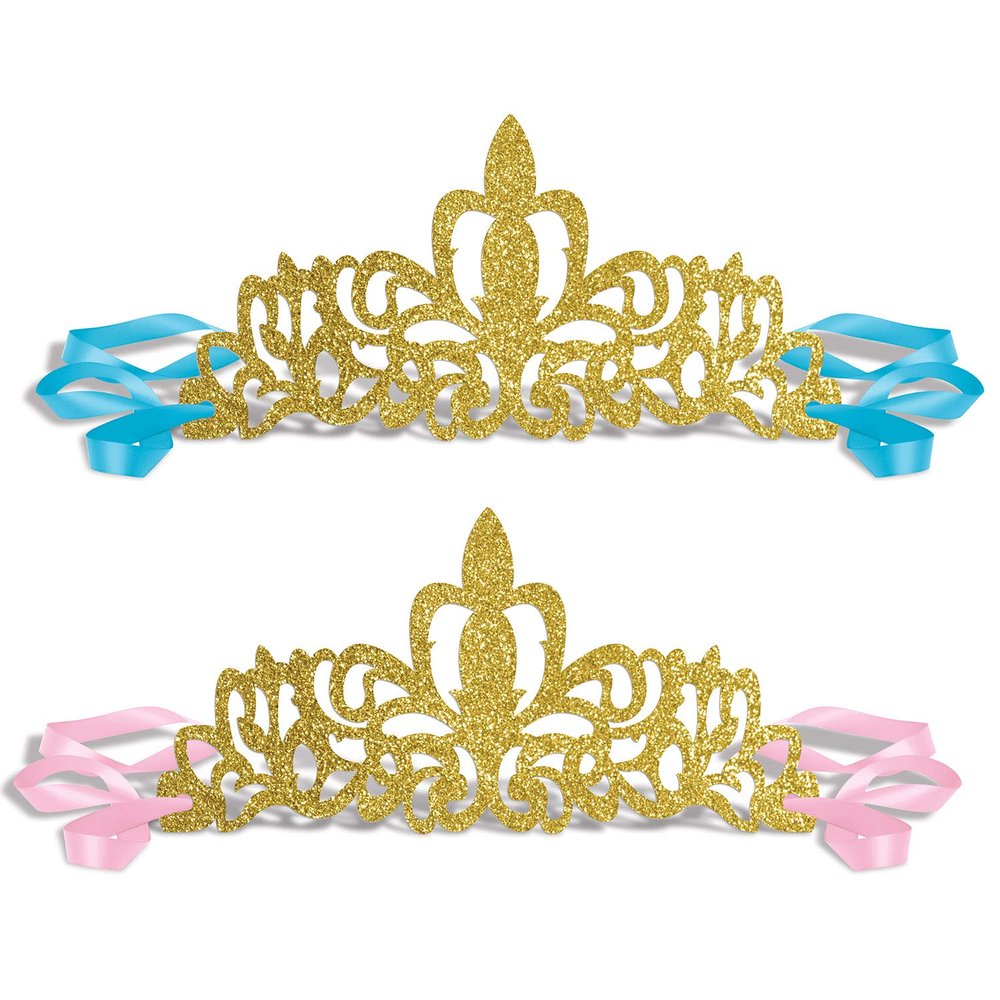 Beistle 60663 Glittered Princess Tiaras - Pack of 12