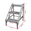 Portable Folding 3-Step Ladder Stool Multifunctional Household Staircase Flower Stand Storage Shelf Heavy Duty Steel,100 kg Capacity view 2