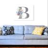 The Oliver Gal Artist Co. Typography and Quotes Wall Art Canvas Prints 'Succulent Monogram B' Home Dcor, 30" x 30", Gray, White view 3